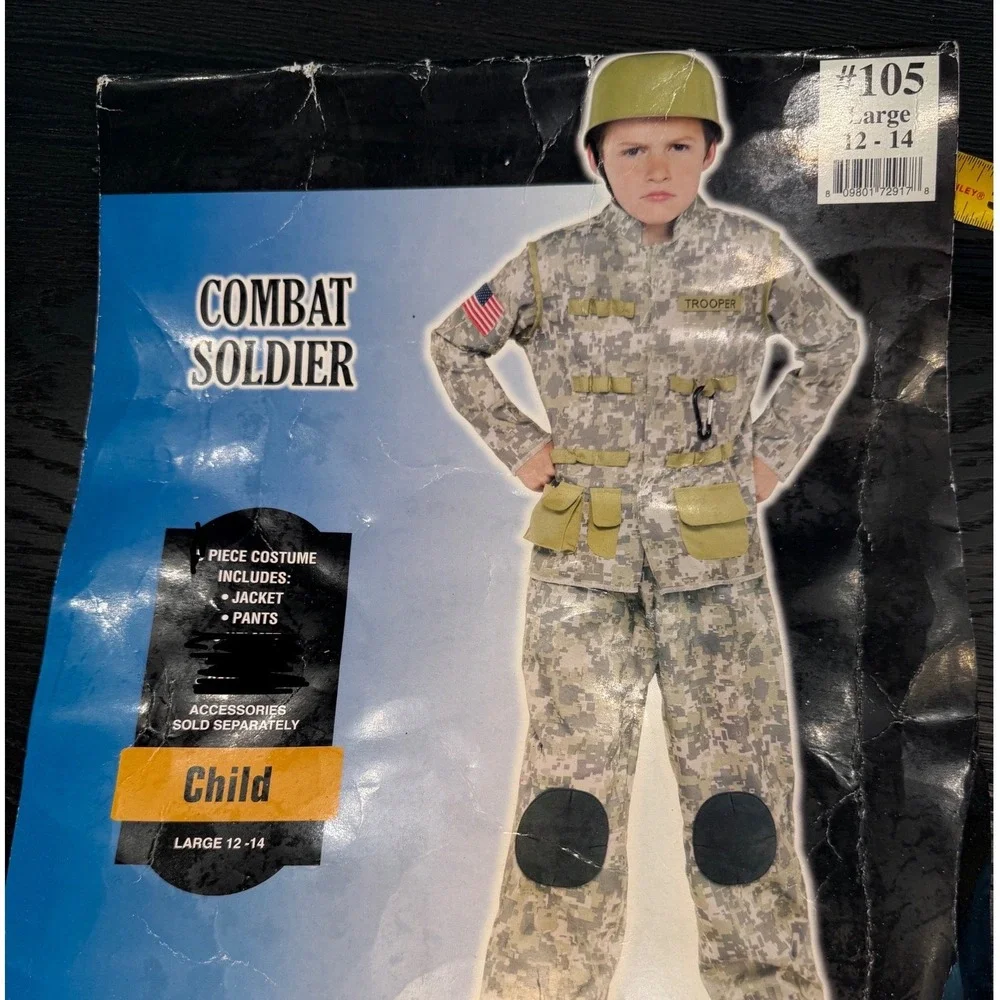Kids‎ Digital Camouflage Trooper Costume Set Tactical Military Uniform 2pc Gray